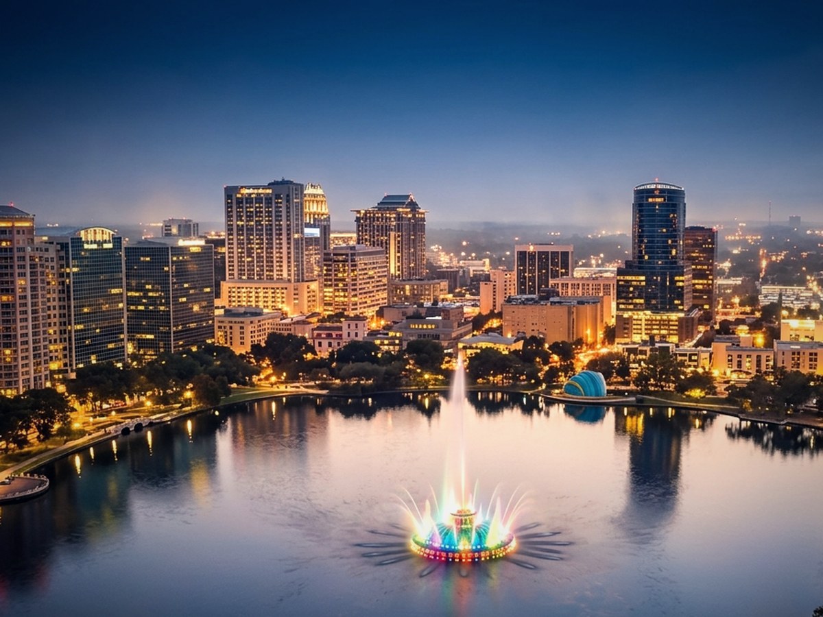 Downtown Orlando at blue hour