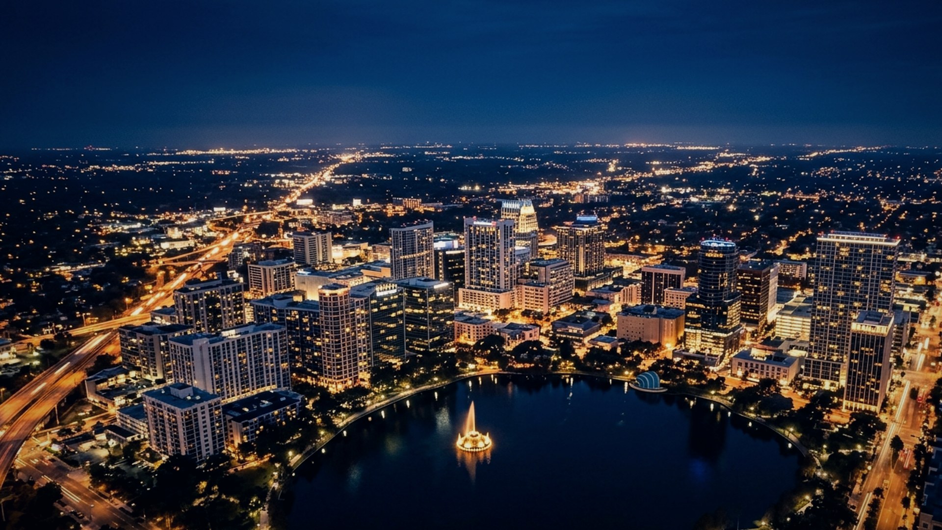 Downtown Orlando at night